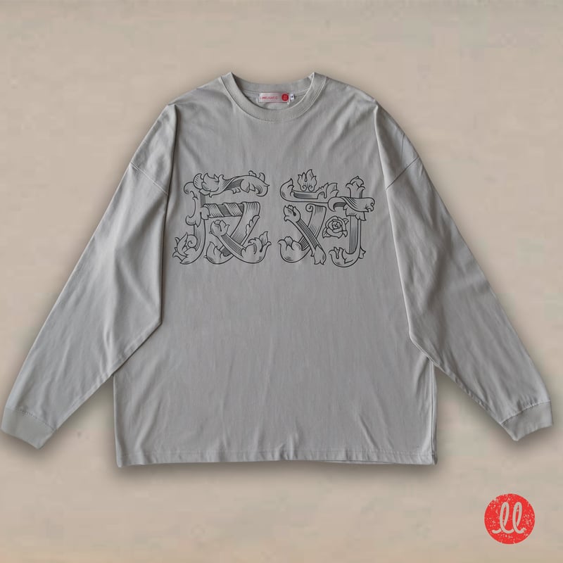 総柄ラインストーングラフィックロンT グレー レオパード GRANCY】Patterned All Over Rhinestone Graphic Longsleeve