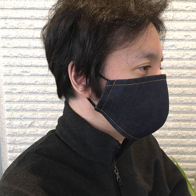 児島 デニム マスク】送料無料 二重マスク 洗える 日本製 企画秘密