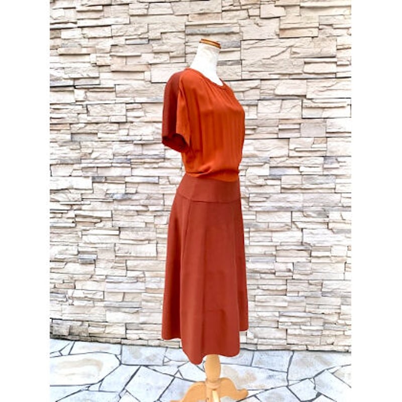 70%OFF】 AGNONA アニオナ シルクニット切替ワンピース テラコッタ ... アニオナ AGNONA シルク ワンピース