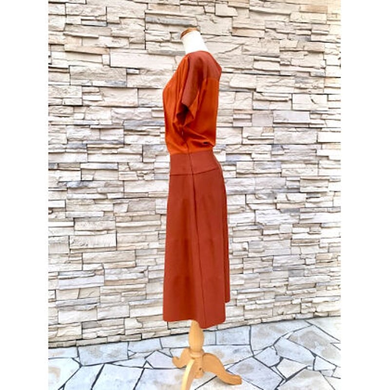 70%OFF】 AGNONA アニオナ シルクニット切替ワンピース テラコッタ ... アニオナ AGNONA シルク ワンピース