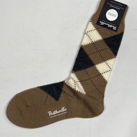Pantherella / Argyll Wool Socks / Dark Camel