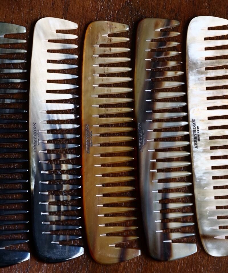 シープホーンコーム ポケットタイプ ヘアブラシ天然羊ホーンコームティ