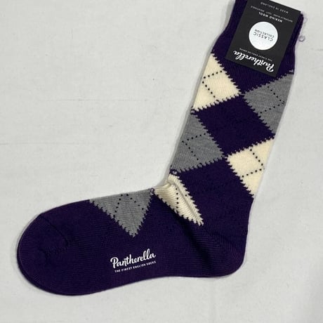Pantherella / Argyll Wool Socks / Dark Purple