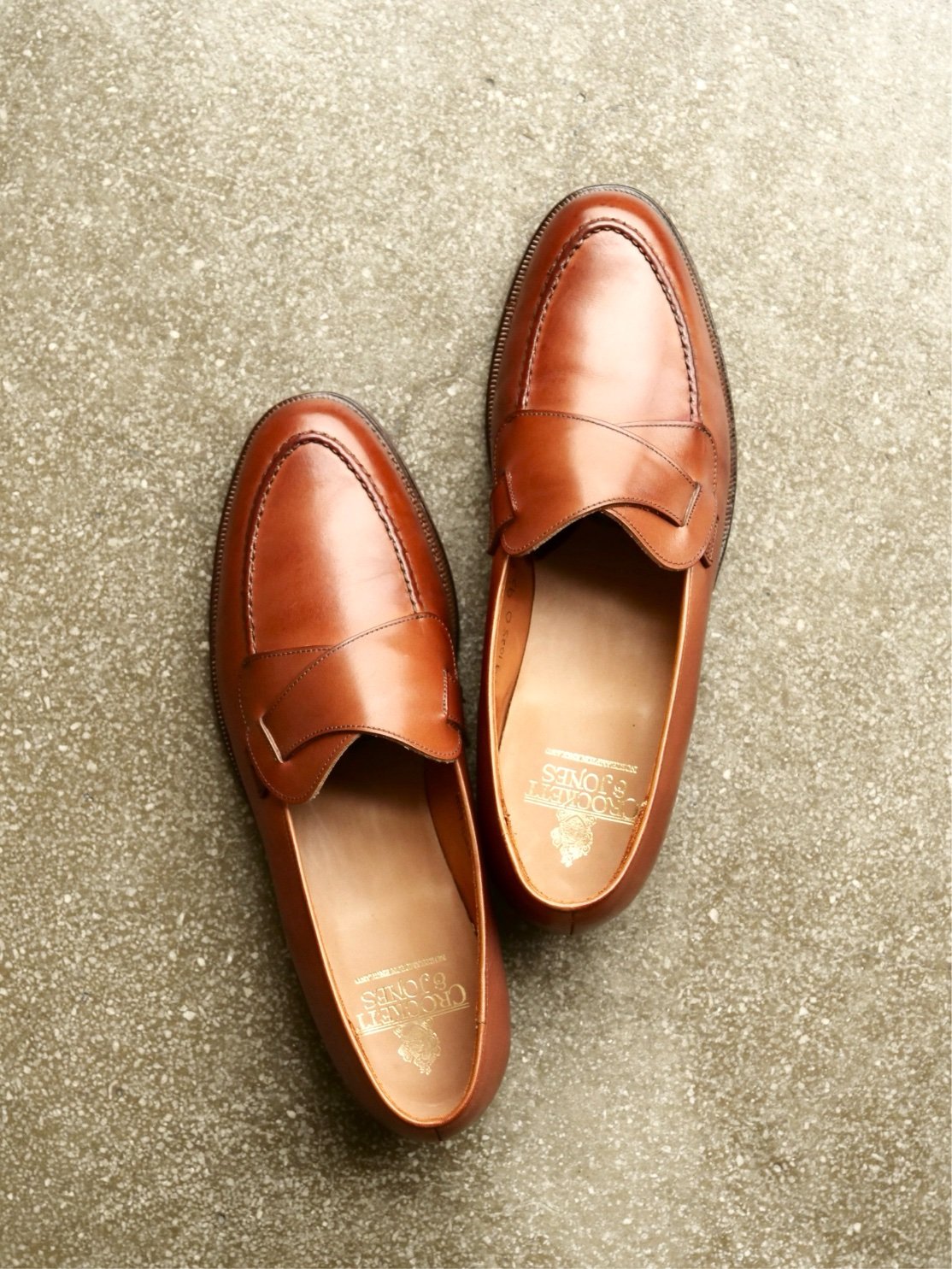 495.CROCKETT&JONES SYDNEY ペニーローファー 久しく 7.5E