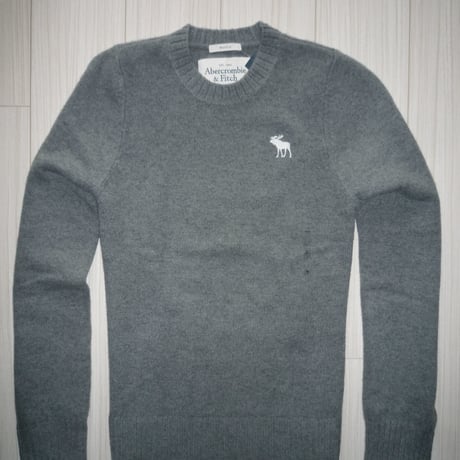 メンズクルーネックセーター(グレー)XL