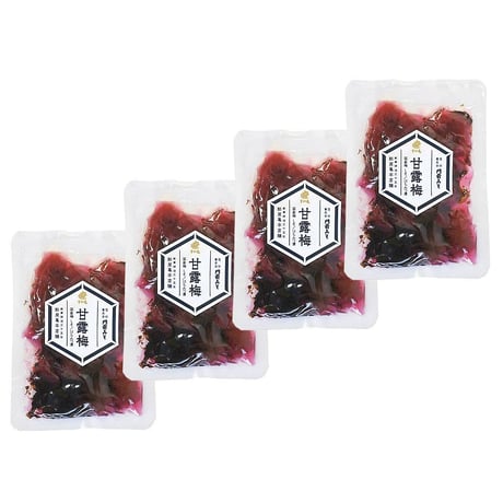 甘露梅85g×4P 赤しそだけで着色のハチミツ漬 国産梅を塩と砂糖とハチミツ漬け