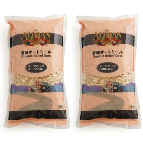 【送料無料】ALISHAN アリサン オーガニック 有機オートミール500g 2パック 約20食 押し麦 オーツ麦 レンジ 簡単 スイーツ作り 無添加 スーパーフード【日時指定 代引き不可】