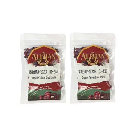 ALISHAN アリサン 有機 オーガニック 台湾ハイビスカス（ローゼル）砂糖漬け 60gを２パック ドライフルーツ おやつ お菓子材料