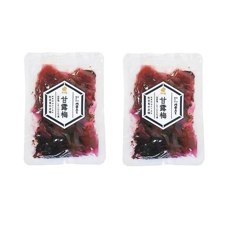 甘露梅85g×2P 赤しそだけで着色のハチミツ漬 国産梅を塩と砂糖とハチミツ漬け