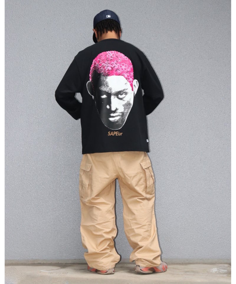 A0025-072】□SAKURA HEAD LONG SLEEVE□L/S TEE□ブラッ