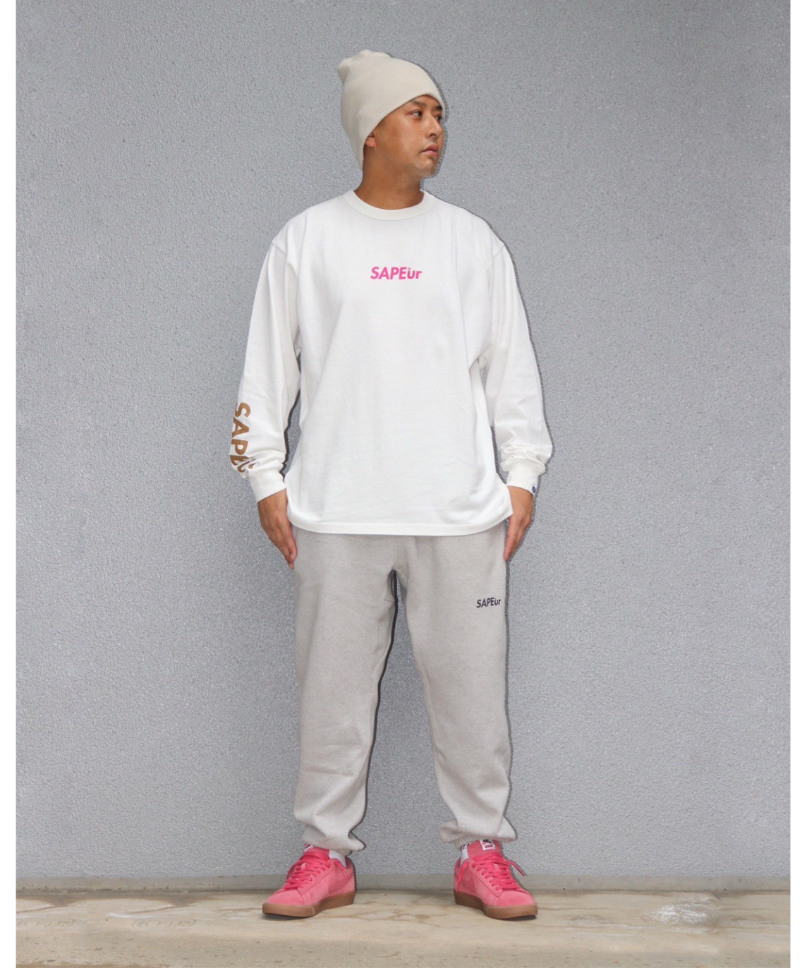 A0025-062】□LOGO SWEAT PANTS□グレー | SAPEur