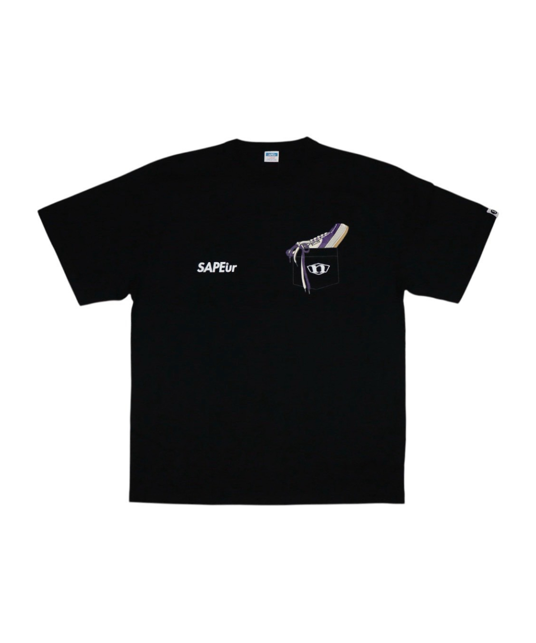 SAPEuR ブラック Tシャツ A0026-049】□NORTHWAVE×SAPEUR POCKET□S/S TEE□パープ