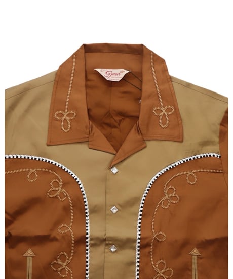【A0025-344】■WESTERN BOLEROSHIRT■ブラウン