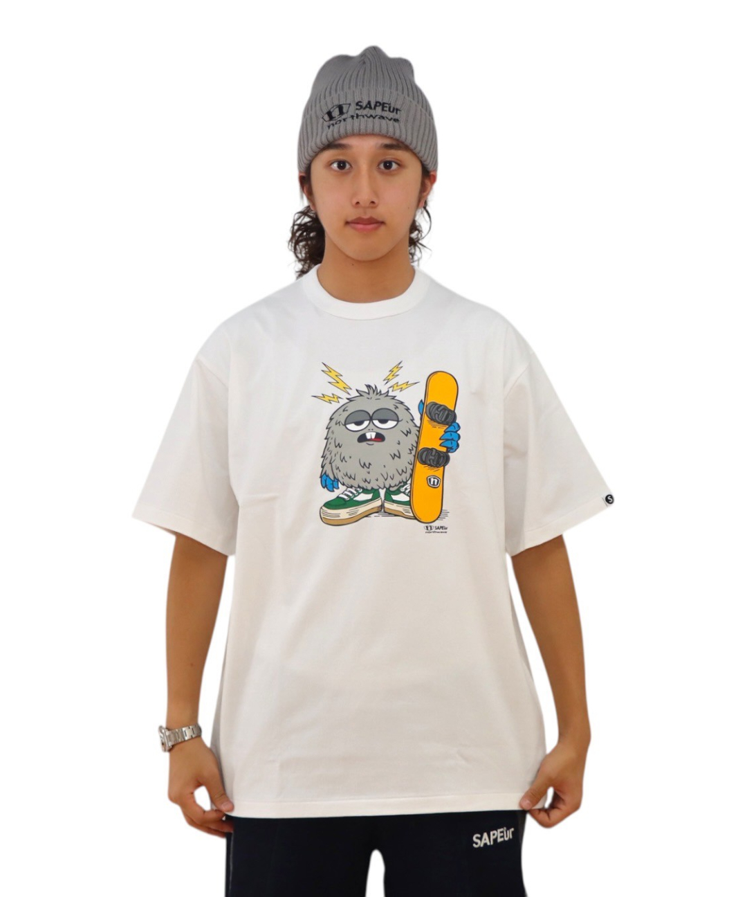 A0026-052】□NORTHWAVE×SAPEUR MONSTER□S/S TEE□グリ