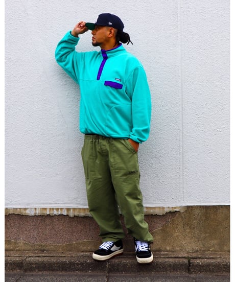 【A0026-001】■PULLOVER FLEECE JACKET■エメラルドグリーン