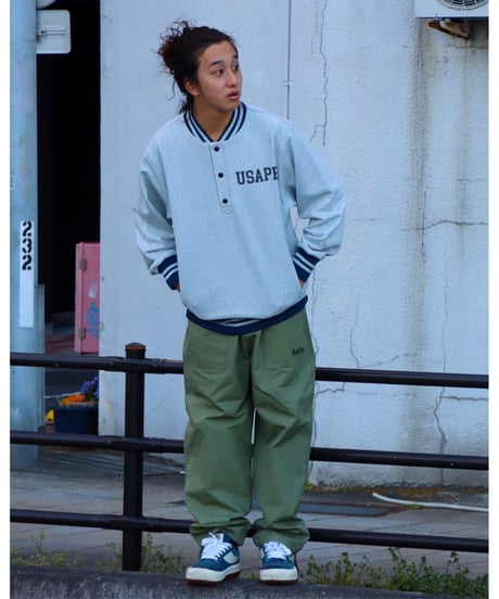 【A0025-391】■HENRY CREW NECK■杢グレー