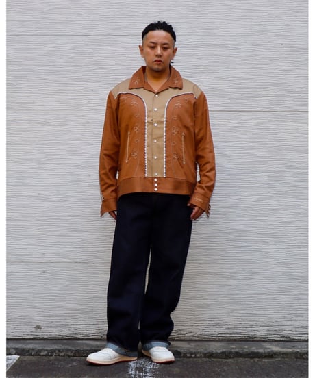 【A0025-344】■WESTERN BOLEROSHIRT■ブラウン