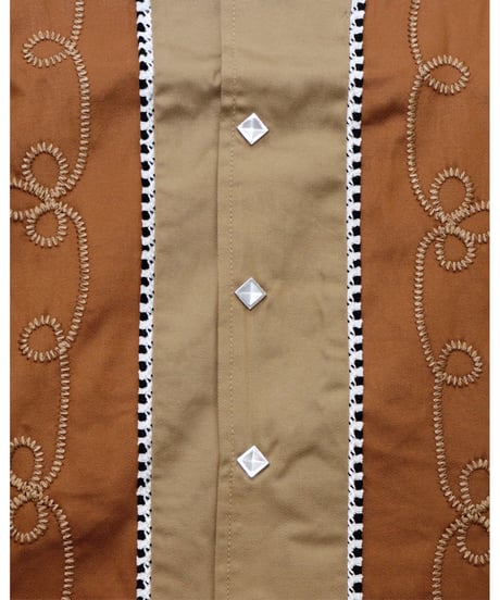 【A0025-344】■WESTERN BOLEROSHIRT■ブラウン