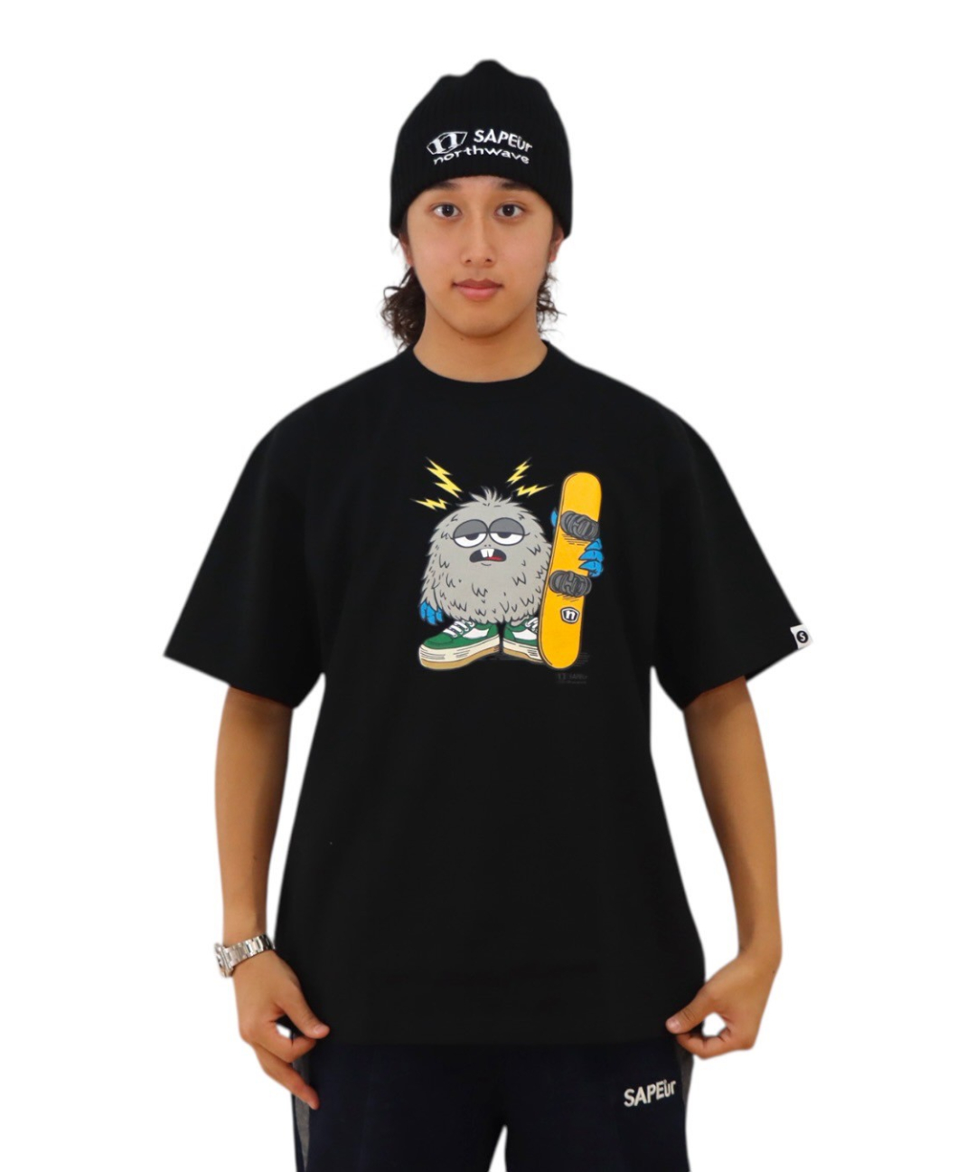 A0026-053】□NORTHWAVE×SAPEUR MONSTER□S/S TEE□グリ