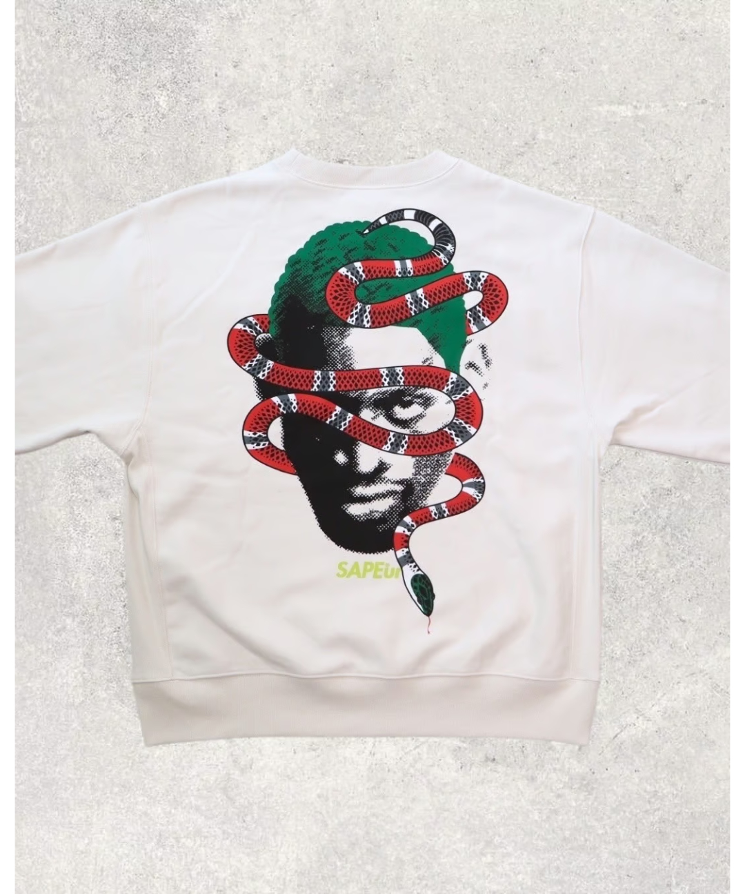 A0025-051】□YEAR OF THE SNAKE CREW□CREW NECK□ホワ