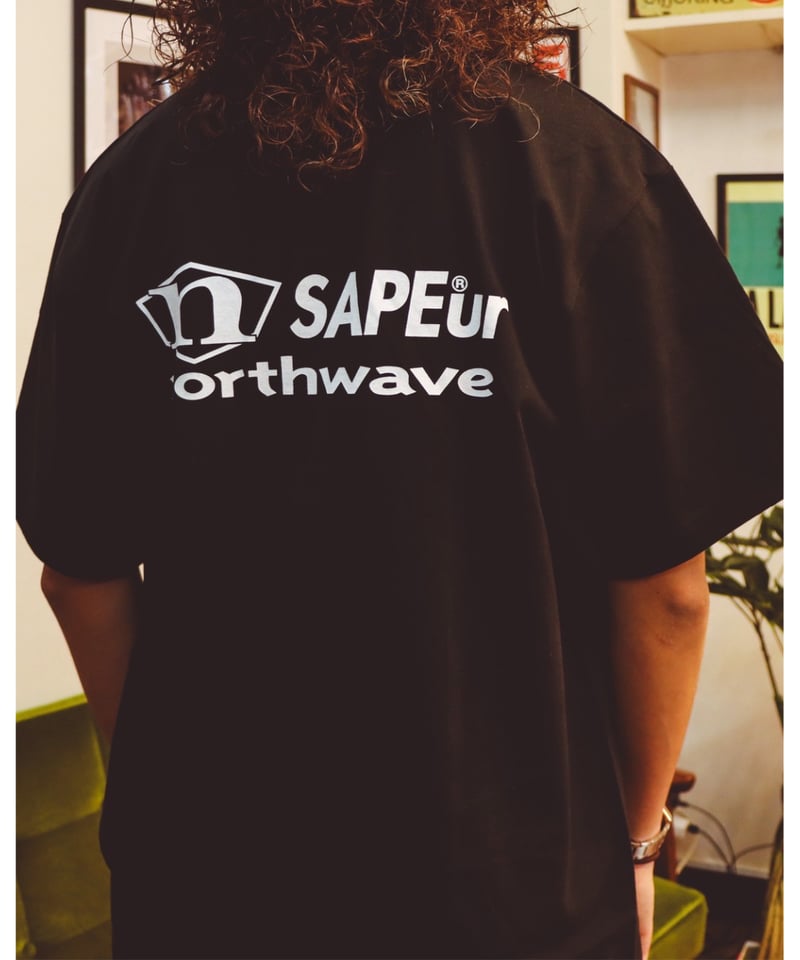 SAPEuR ブラック Tシャツ A0026-039】□NORTHWAVE×SAPEUR WAVE□S/S TEE□オレンジ/