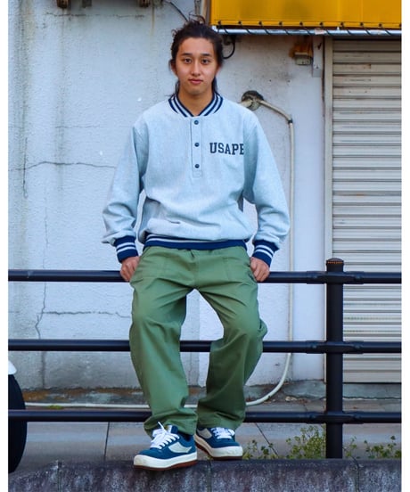 【A0025-391】■HENRY CREW NECK■杢グレー