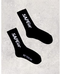 【A0024-480】■YOUTH■SAPEUR CREW SOCKS■SOCKS■STENCIL LOGO■ブラック