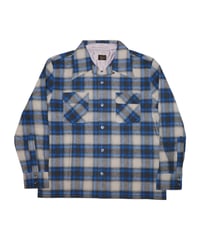 【A0025-239】■SNVG■OMBRE CHECK SHIRT■ブルー