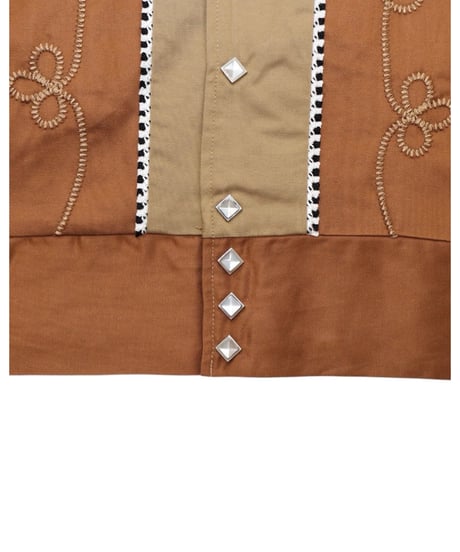 【A0025-344】■WESTERN BOLEROSHIRT■ブラウン
