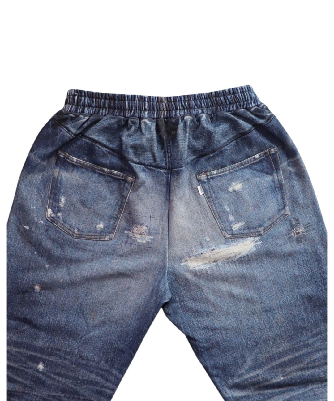 SAPEur サプール デニム転写 スウェット パンツ ブラック サプール