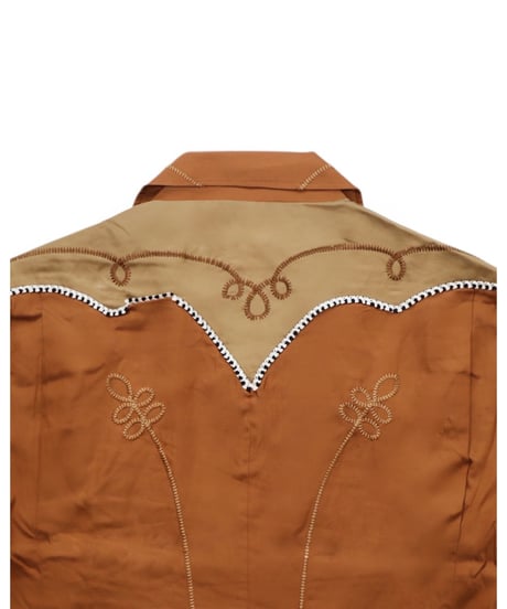 【A0025-344】■WESTERN BOLEROSHIRT■ブラウン