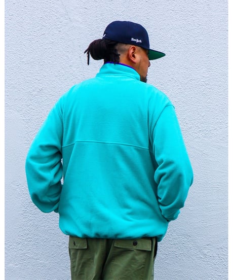 【A0026-001】■PULLOVER FLEECE JACKET■エメラルドグリーン