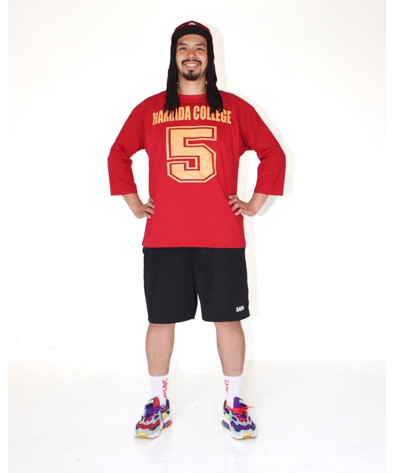 A0025-289】□HAMADA COLLEGE FOOTBALL TEE□3/4 SLE