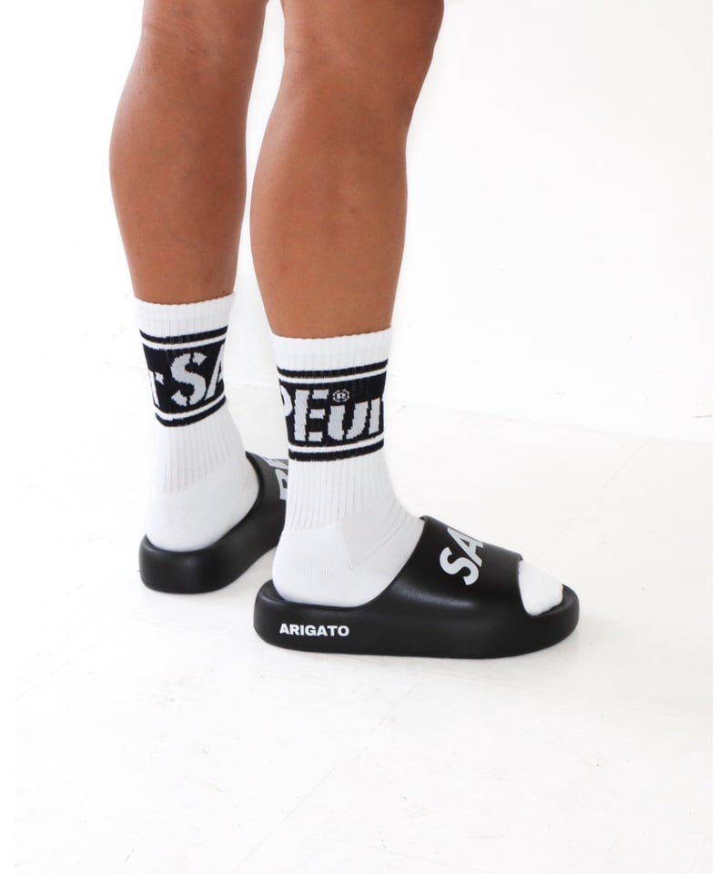 Non ページ A0024-097】□BAND LOGO□SOX□ホワイト | SAPEur