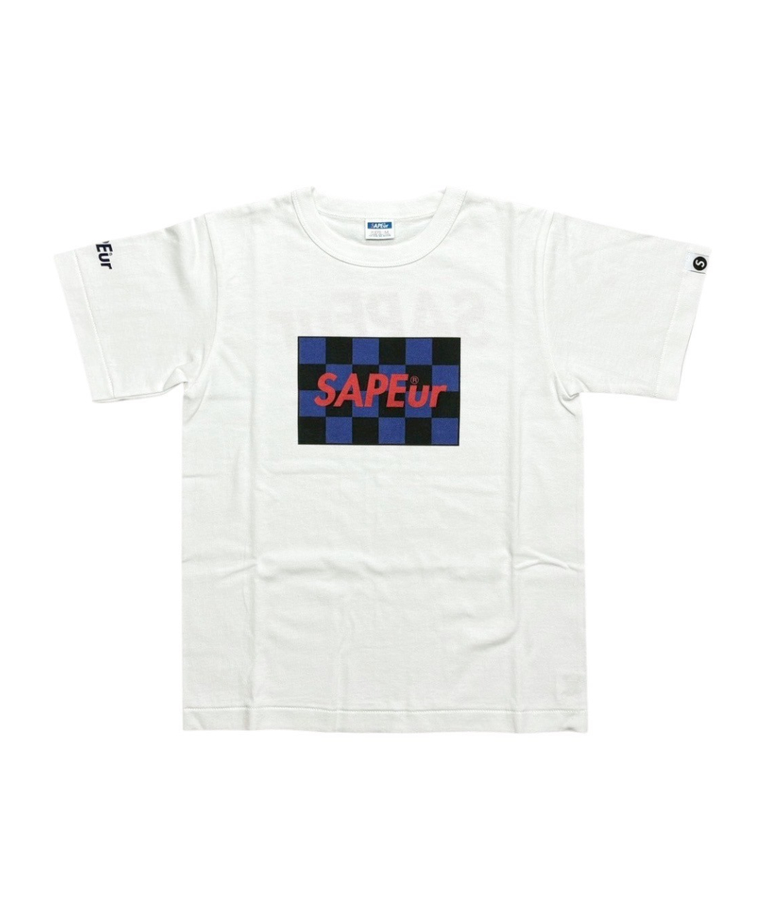 A0025-199】□KID'S□CHECKER□S/S TEE□ホワイト | SAPEur