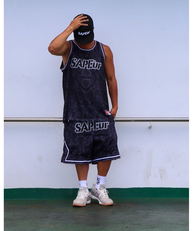 ウェア SAPEur BASKET TANK TOP SAPEur BASKET TANKTOP レオパード ブラウン L サプール タンク