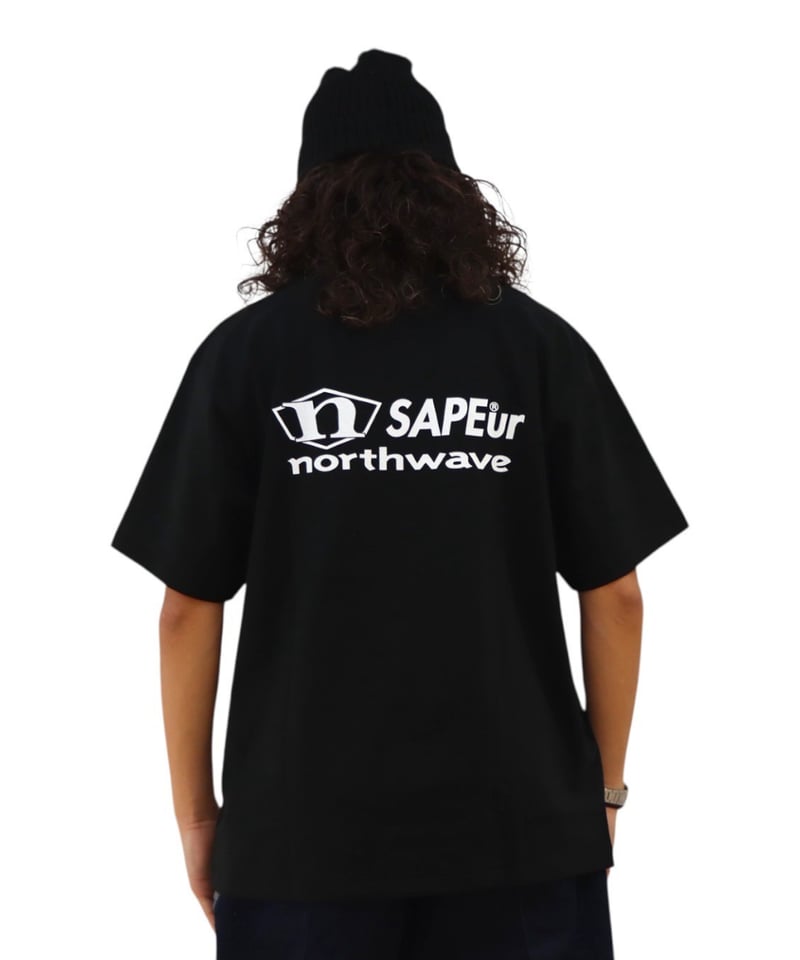 SAPEuR ブラック Tシャツ A0026-041】□NORTHWAVE×SAPEUR WAVE□S/S TEE□グリーン/