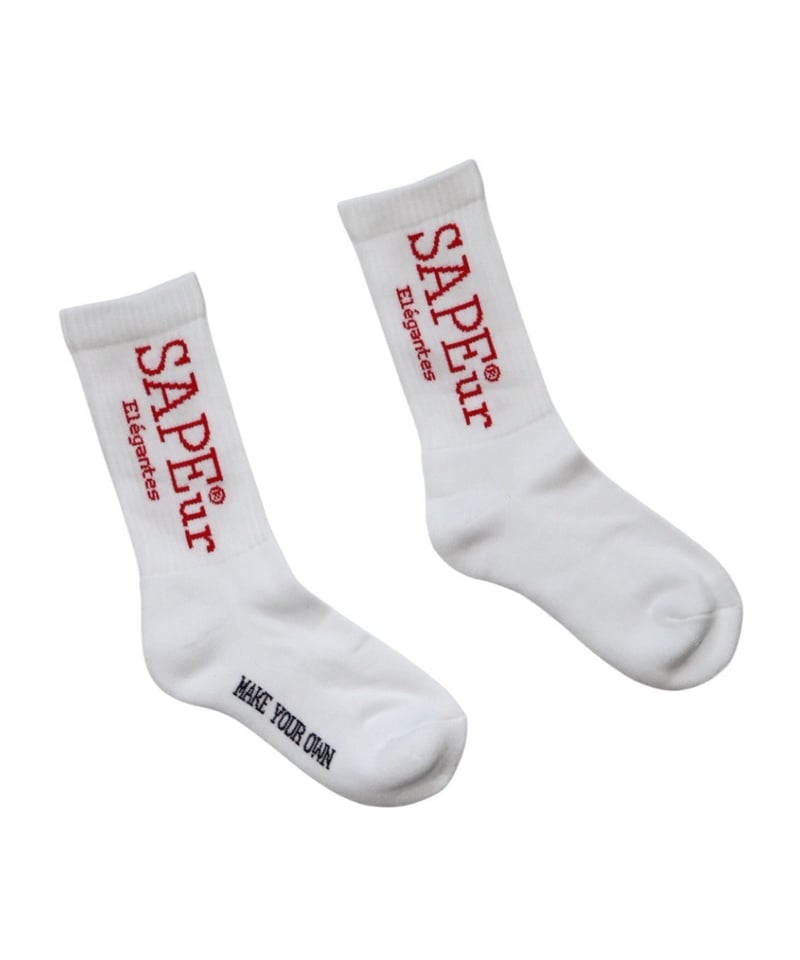 A0025-270】□YOUTH□START LOGO SOCKS□ホワイト | SAPEur