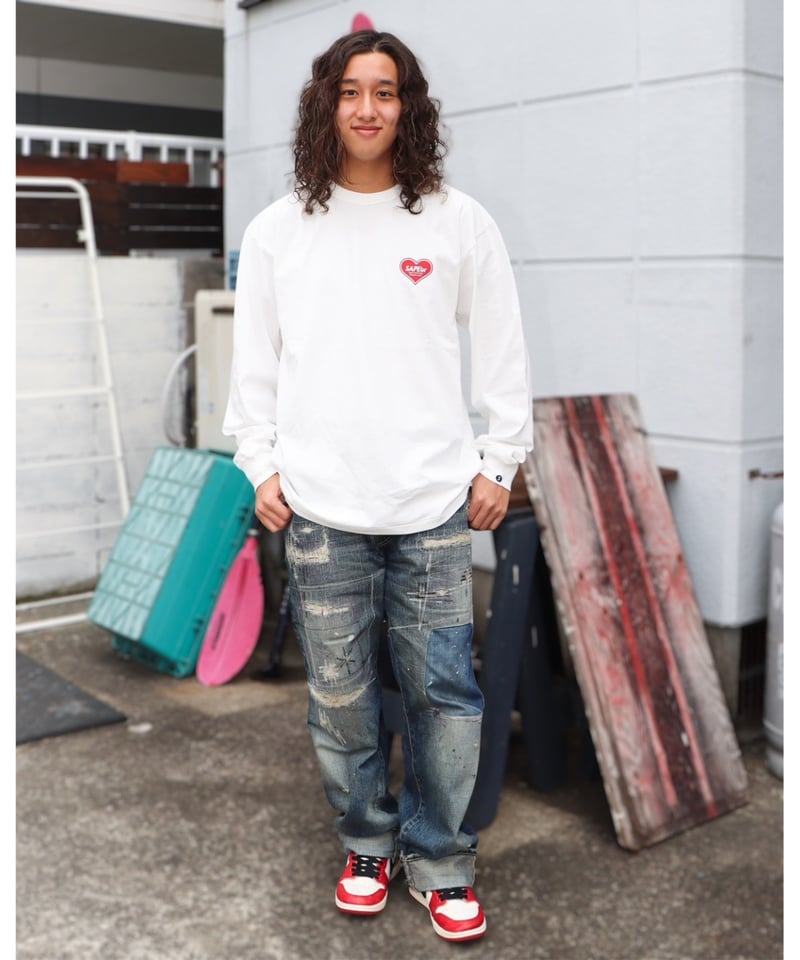 A0026-026】□CHERISH & CO.HEART□L/S TEE□ ホワイト |