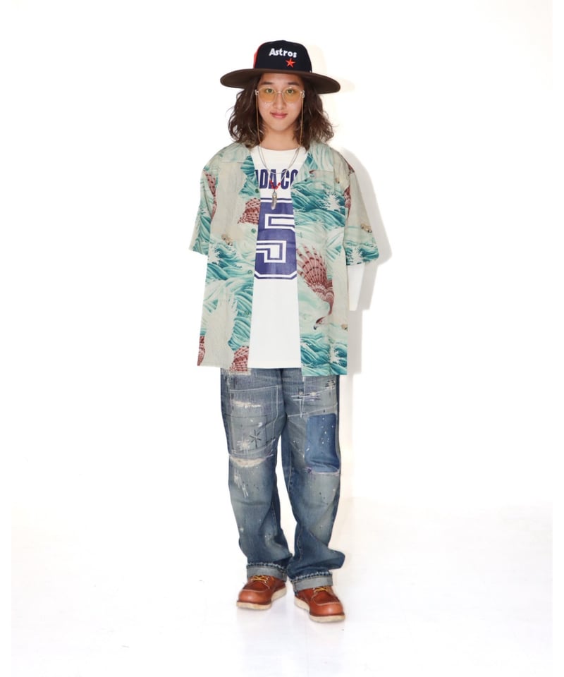 A0025-286】□HAMADA COLLEGE FOOTBALL TEE□3/4 SLE