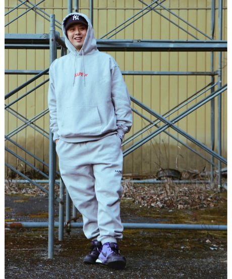 【A0025-062】■LOGO SWEAT PANTS■グレー