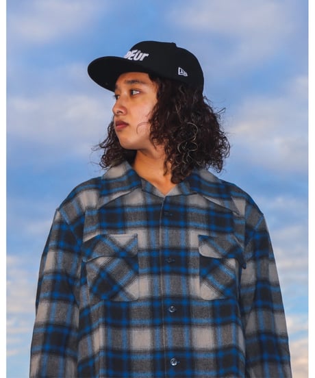 【A0025-239】■SNVG■OMBRE CHECK SHIRT■ブルー