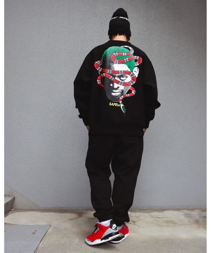 A0025-061】□LOGO SWEAT PANTS□ブラック | SAPEur