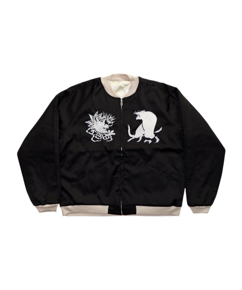 A0025-319】□SOUVENIR JACKET□SKELETON□ブラック&ホワイト