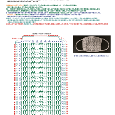無料/FREE  マスクカバー  編み図データのみ