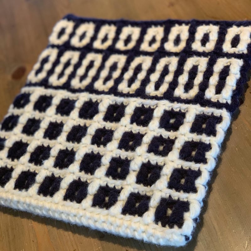 かぎ編み　モチーフ　専用 四角モチーフ A-11【かぎ針編み】編み図・字幕解説 Square Motif