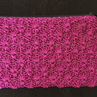 透かし模様のフラットポーチ -編み図データのみ-