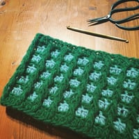 送料込み ワッフルチェックのネックウオーマー -印刷済み編み図のみ-