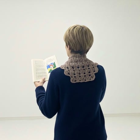 送料込み GEEK1玉で編むスカラップスカーフ -印刷済み編み図のみ