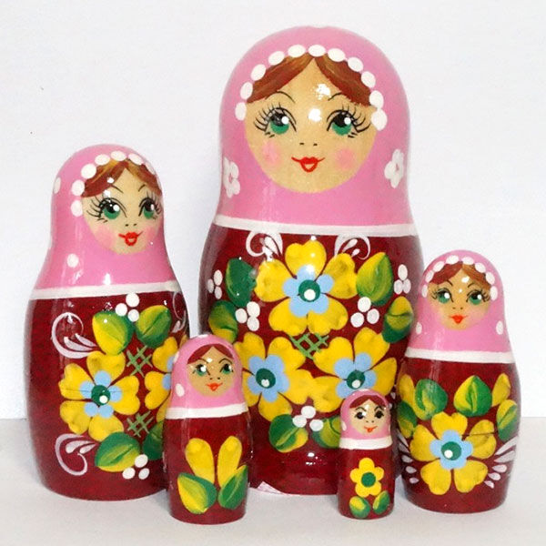 マトリョシカ　ロシア製 カラフルマトリョーシカ（5人組） ロシア製 取り扱い方の注意事項をお